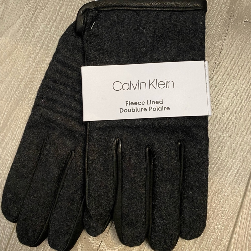 Mens CK fleece lined gloves